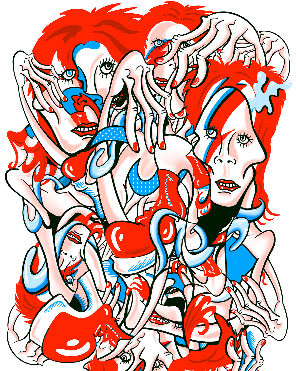 Bowie Risograph Print