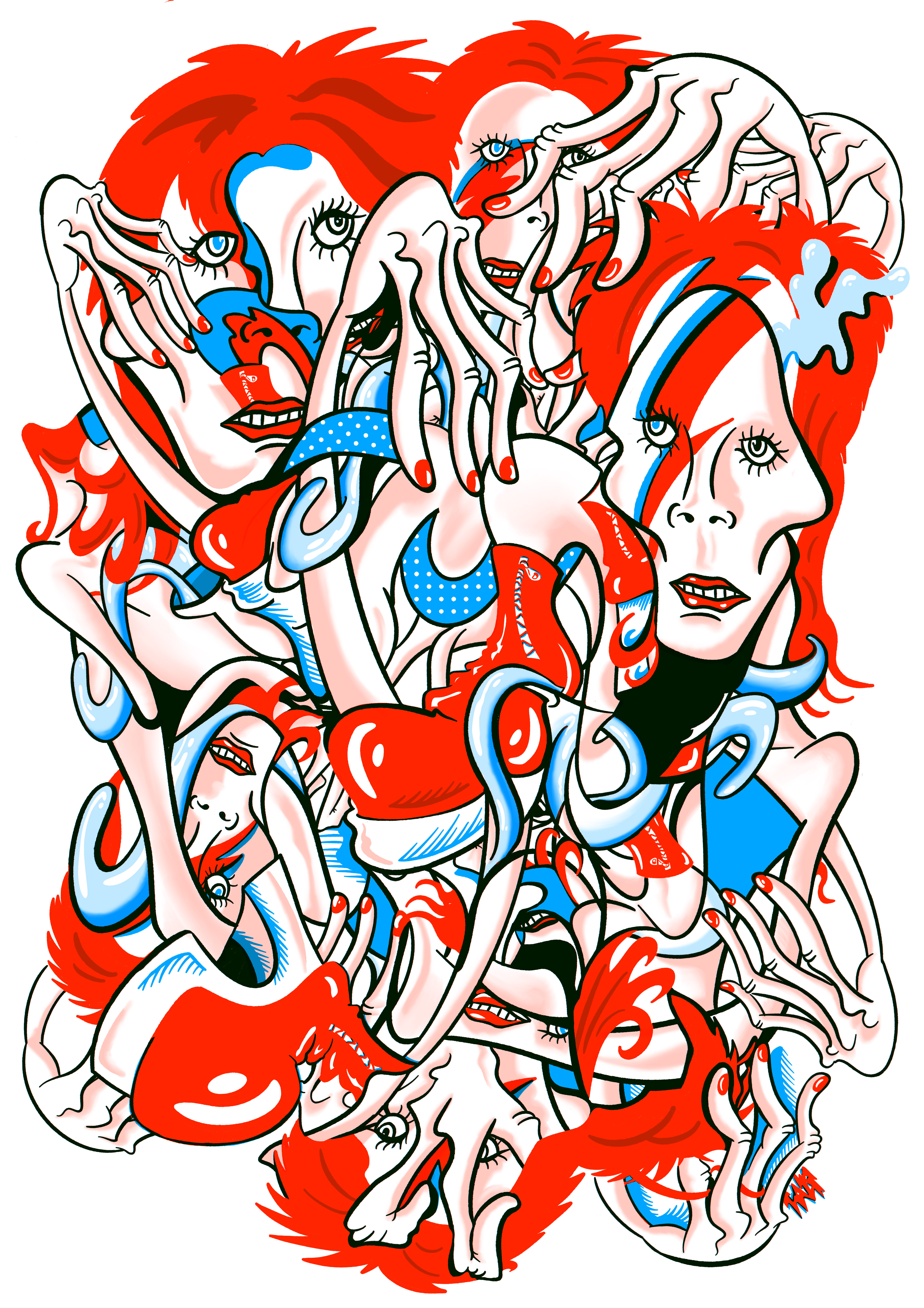 Bowie Riso Print